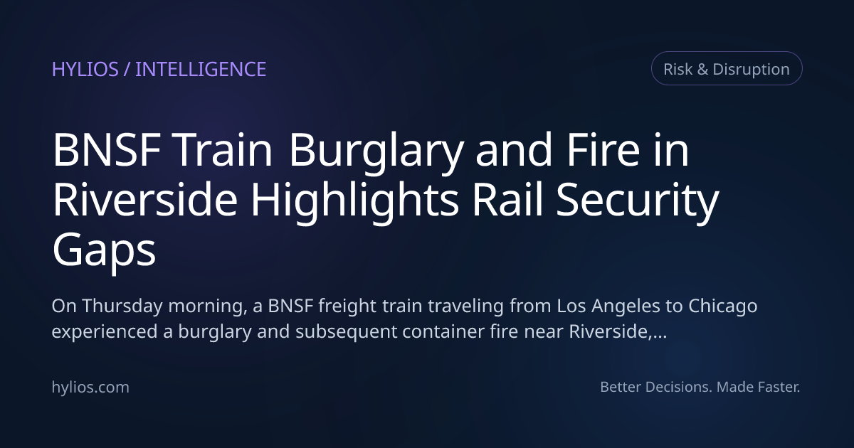 BNSF Train Burglary and Fire in Riverside Highlights Rail Security Gap ...
