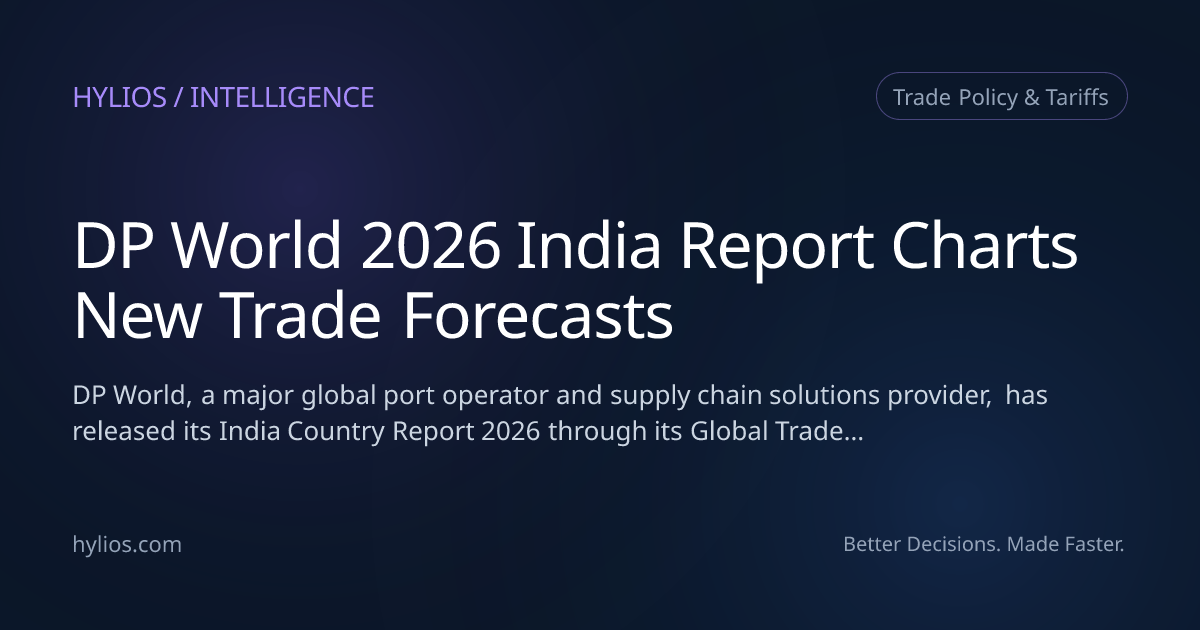DP World 2026 India Report Charts New Trade Forecasts | Hylios